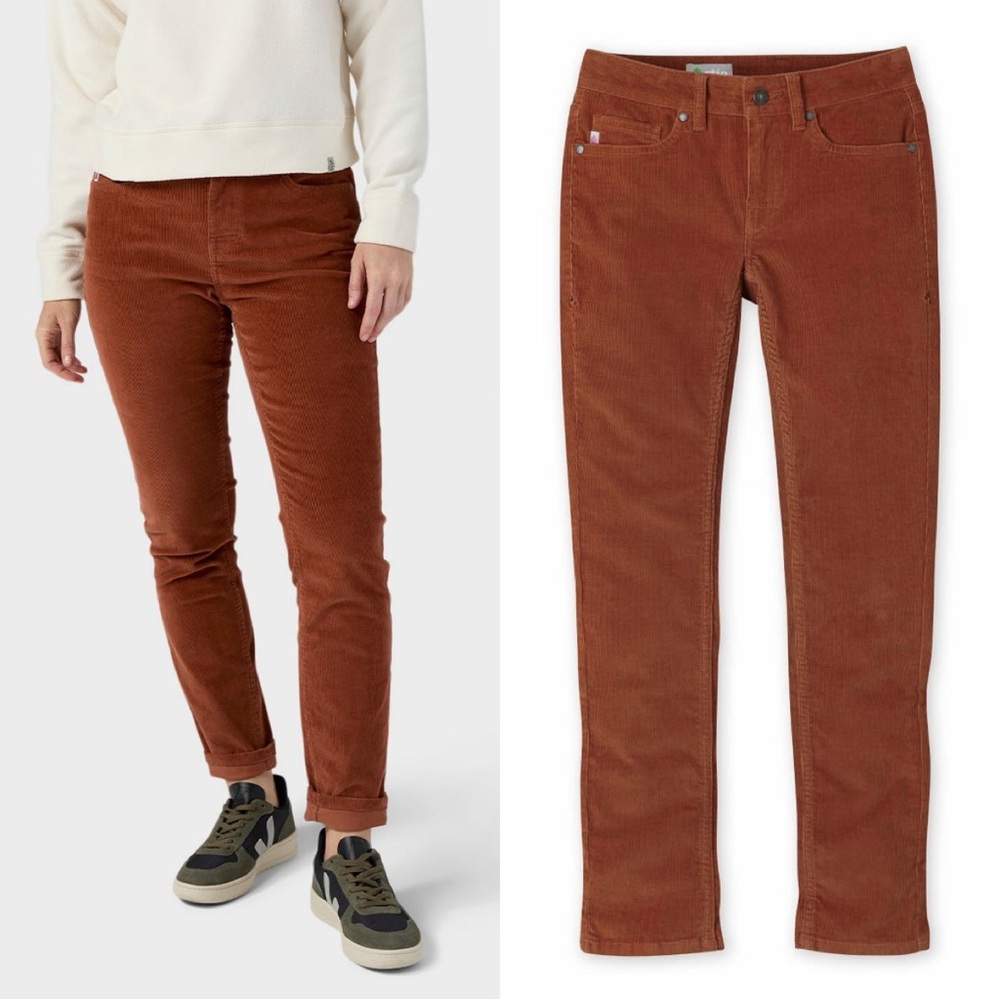 Stio Women’s Organic Cotton Rivet Corduroy Pants Mid Rise Outdoor in Mustang 4R